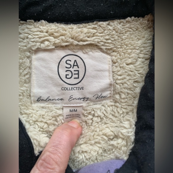 Sage Collective Sherpa Lined Plaid Shacket Very Soft Unisex With Pockets - Picture 6 of 11